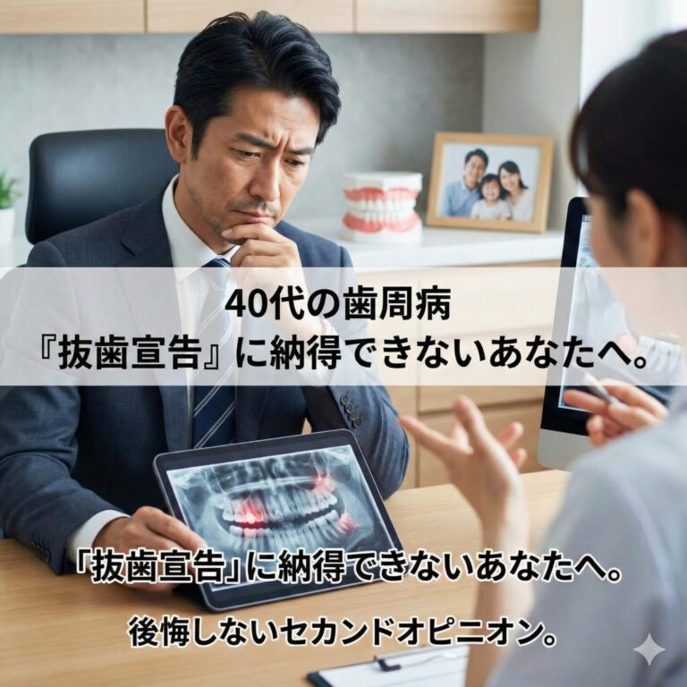 【40代の歯周病】「抜歯宣告」に納得できないあなたへ。後悔しないセカンドオピニオンの判断基準と活用法