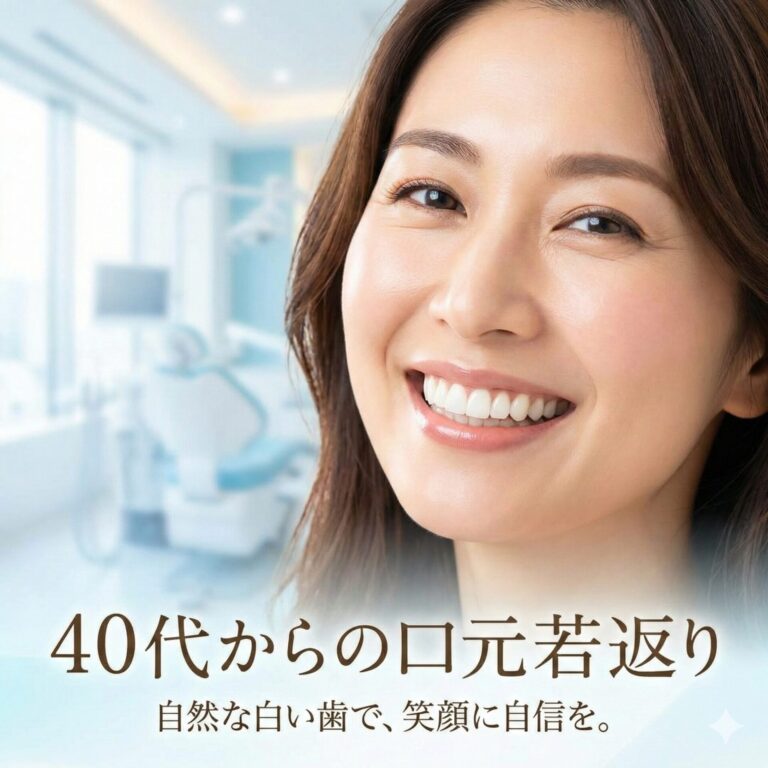 【40代からの若返り】歯の黄ばみは「加齢」が原因？審美歯科で叶える自然な若見え戦略