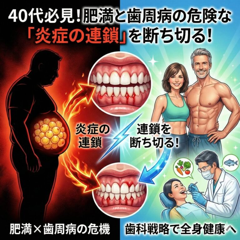 【40代必見】肥満と歯周病の危険な「炎症の連鎖」を断ち切る！全身の健康を守るための歯科戦略