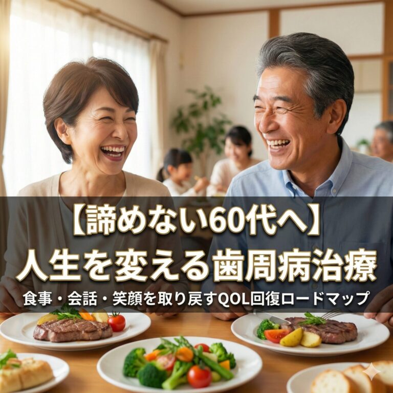 【諦めない60代へ】人生を変える歯周病治療：食事・会話・笑顔を取り戻すQOL回復ロードマップ