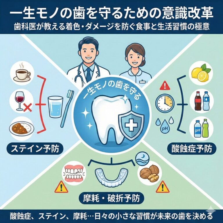 一生モノの歯を守るための意識改革:歯科医が教える着色・ダメージを防ぐ食事と生活習慣の極意