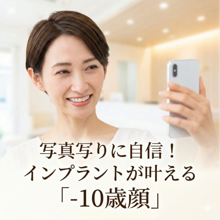 写真写りに自信！インプラントが叶える「-10歳顔」のアンチエイジング効果