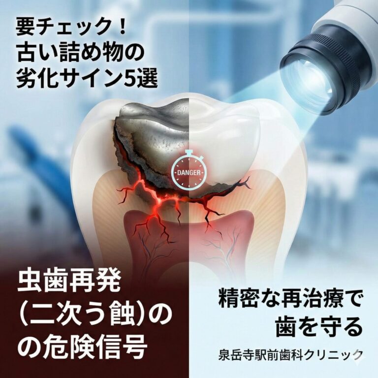 【要チェック】古い詰め物の劣化サイン5選：虫歯再発（二次う蝕）の危険信号を見つけよう