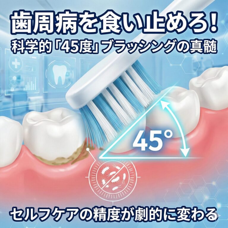 歯周病を食い止めろ！歯ブラシを「45度」で当てる科学的な意味と、セルフケアの精度を上げる実践テクニック