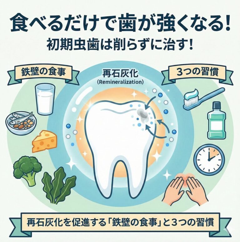 食べるだけで歯が強くなる！再石灰化を促進する「鉄壁の食事」と３つの習慣