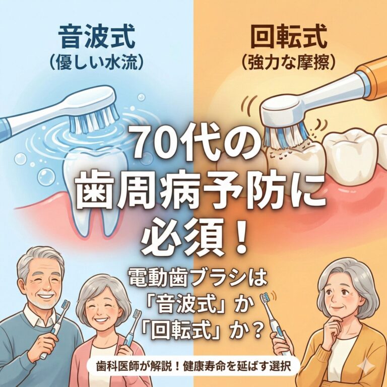 70代の歯周病予防に必須！電動歯ブラシは「音波式」か「回転式」か？