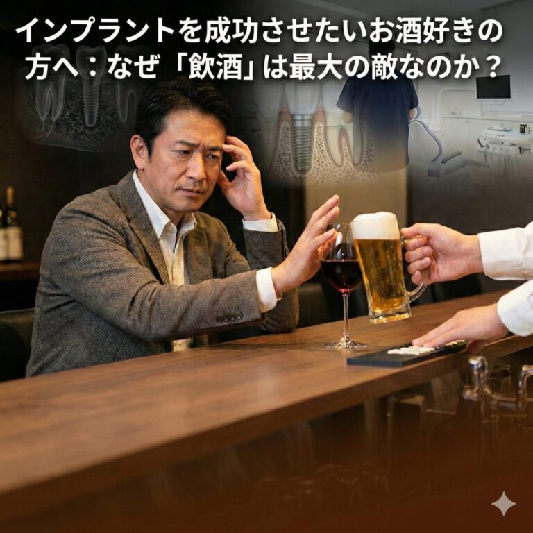 インプラントを成功させたいお酒好きの方へ：なぜ「飲酒」は最大の敵なのか？