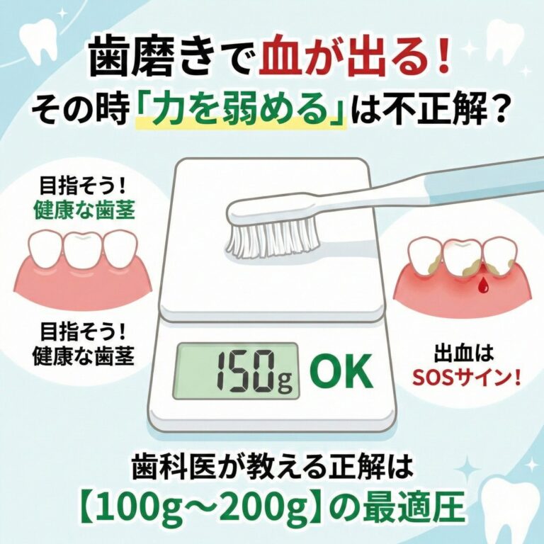 歯磨きで血が出る！その時「力を弱める」は正解？歯肉出血を止める正しいブラッシング圧と対処法
