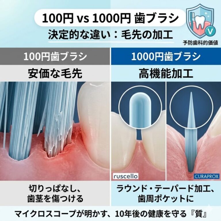 100円と1000円の歯ブラシ、何が違う？毛先と植毛技術が明かす予防歯科的価値