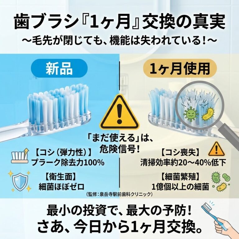 「まだ使える」は危険信号！歯ブラシの毛先が開いていなくても、交換すべき目安期間は？
