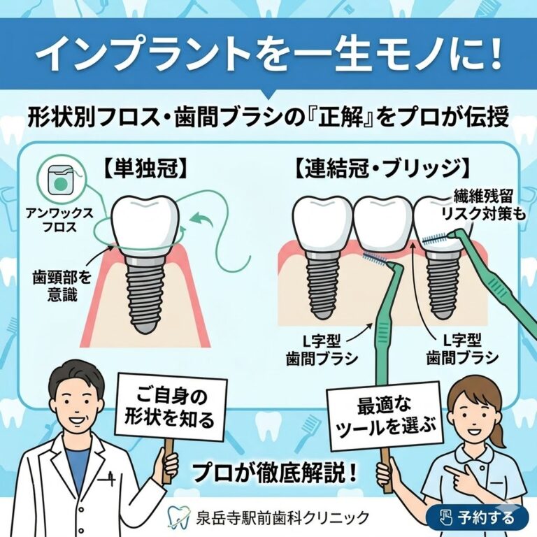 インプラントを一生モノにする清掃術：形状別フロス・歯間ブラシの「正解」をプロが伝授