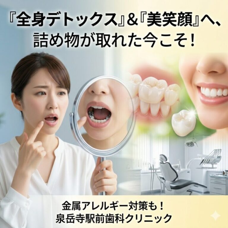 あなたの不調、銀歯が原因かも？詰め物が取れた今こそ金属アレルギー対策と全身デトックス！